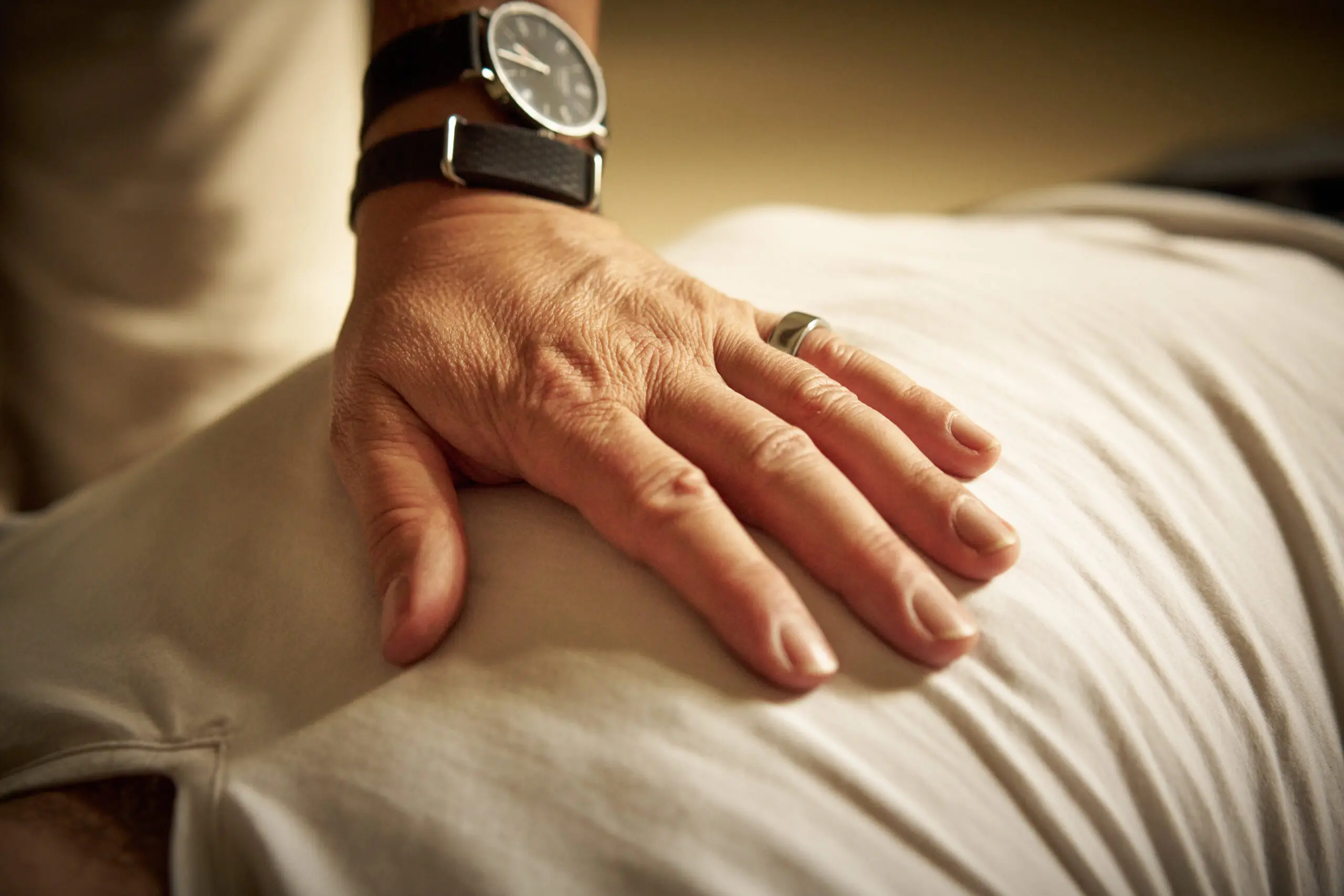 Handbegleitung während einer Atemführung